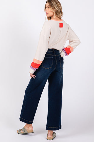 SAGE + FIG High Waist Wide Leg Jeans Trendsi