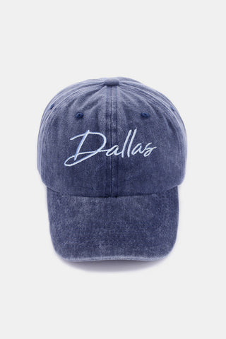 Zenana Washed DALLAS Embroidered Baseball Cap Trendsi