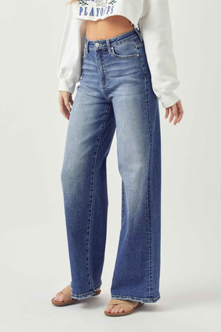 Risen Full Size High Rise Wide Leg Jeans Trendsi