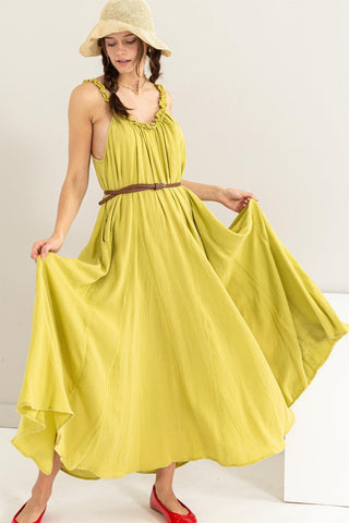 HYFVE Frill Sleeveless A-Line Maxi Dress Trendsi