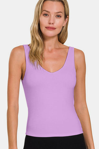 Zenana V-Neck Slim Tank Trendsi