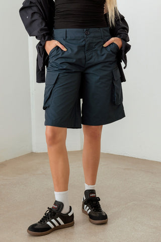 Le Lis Navy Cargo Bermuda Shorts Trendsi