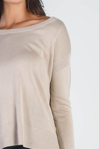 UNIQ Cold Shoulder Long Sleeve Knit Top Trendsi