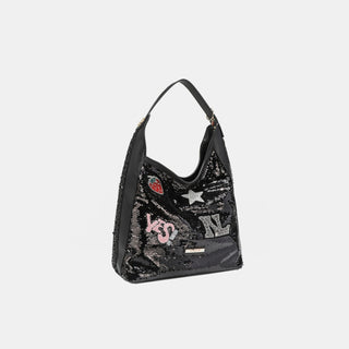 Nicole Lee USA Sequin Patch Shoulder Bag Trendsi