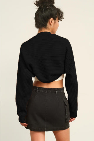 HYFVE Ribbed Knit Bolero Cardigan Trendsi