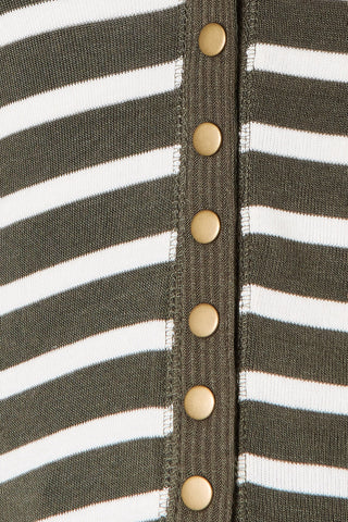 Zenana Full Size Striped Snap Down Cardigan Trendsi