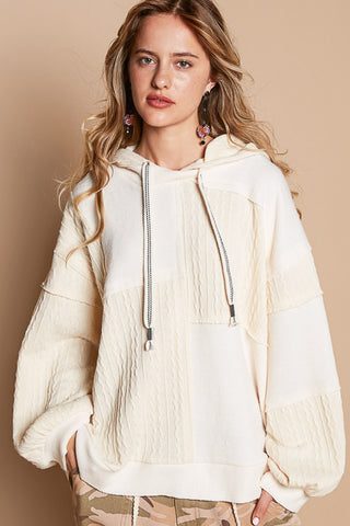 POL Exposed Seam Hooded Knit Top Trendsi