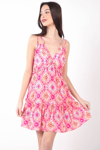 VERY J Floral Back Smocked Ruffled Mini Dress Trendsi