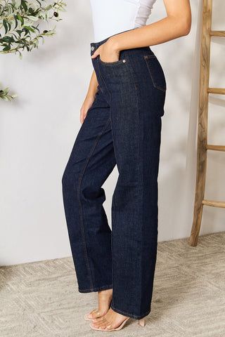 Judy Blue Full Size High Waist Wide Leg Jeans Trendsi