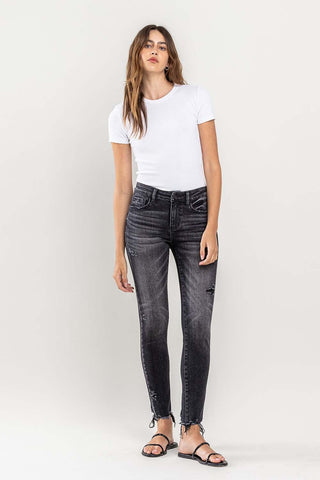 Lovervet Raw Hem Cropped Skinny Jeans Trendsi