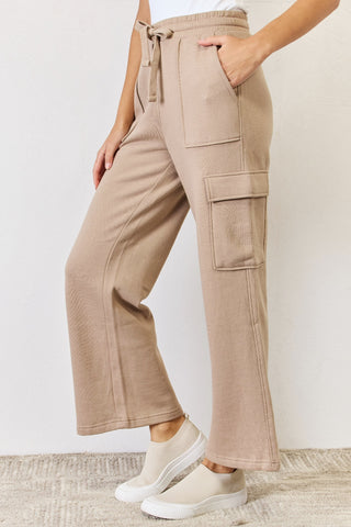 RISEN High Waist Cargo Wide Leg Pants Trendsi