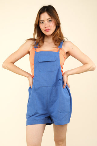 VERY J Adjustable Suspender Overalls with Pockets Trendsi