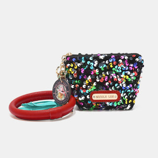 Nicole Lee USA Sequin Pouch Wristlet Keychain Trendsi