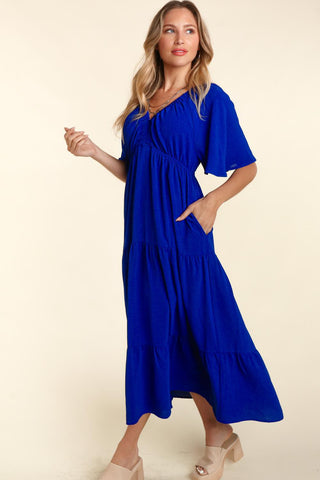 Haptics Tiered Babydoll Maxi Dress with Side Pocket Trendsi