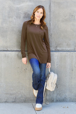 Basic Bae Full Size Round Neck Long Sleeve Top Trendsi