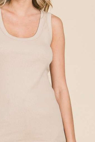 Culture Code Full Size Ribbed Scoop Neck Tank Trendsi