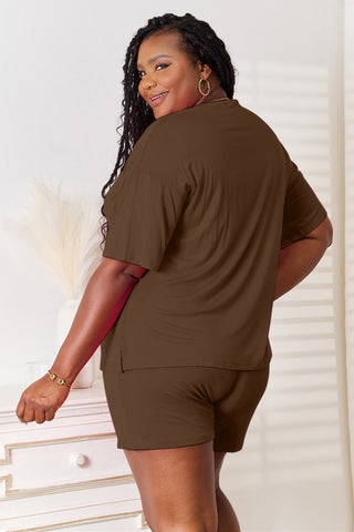 Basic Bae Full Size Soft Rayon Half Sleeve Top and Shorts Set Trendsi