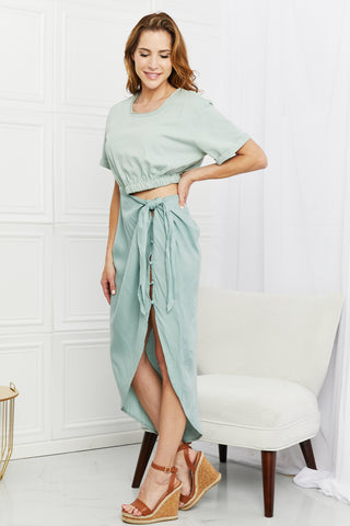 HEYSON Make It Work Cut-Out Midi Dress in Mint Trendsi