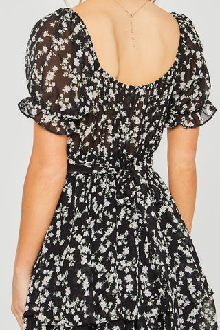 Love Tree Ditsy Floral Short Sleeve Romper Trendsi