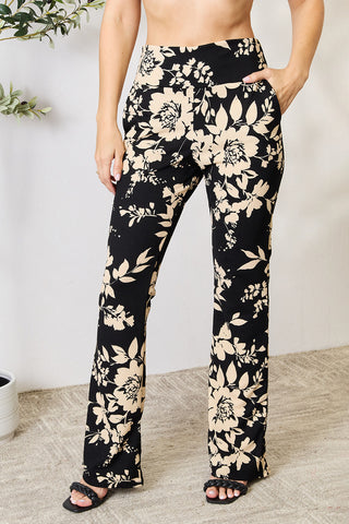 Heimish Full Size High Waist Floral Flare Pants Trendsi