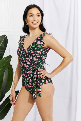 Marina West Swim Full Size Float On Ruffle Faux Wrap One-Piece in Floral Trendsi