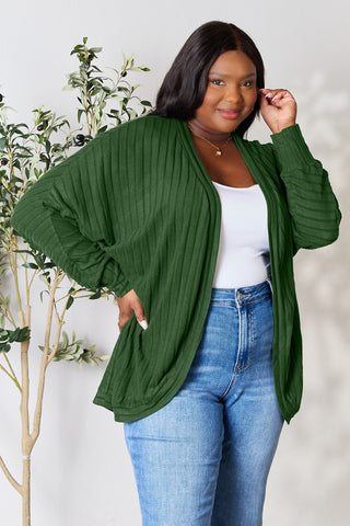 Basic Bae Full Size Ribbed Cocoon Cardigan Trendsi