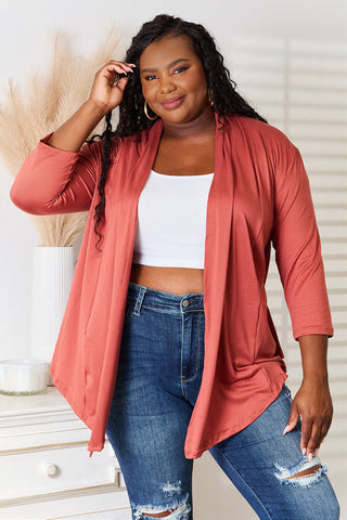 Culture Code Full Size Open Front Cardigan Trendsi