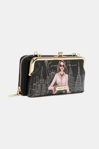 Nicole Lee USA Signature Kiss Lock Crossbody Wallet Trendsi