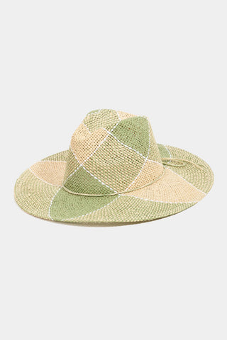 Fame Contrast Straw Braid Hat Trendsi