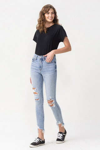 Lovervet Full Size Lauren Distressed High Rise Skinny Jeans Trendsi