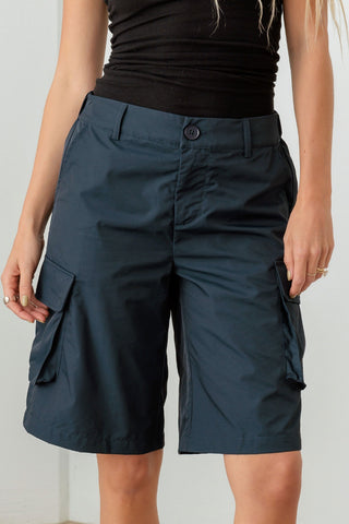 Le Lis Navy Cargo Bermuda Shorts Trendsi