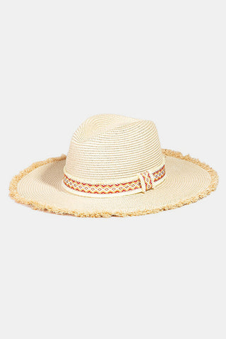 Fame Geometric Raw Hem Hat Trendsi