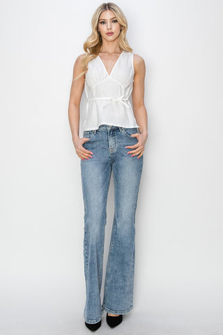 RISEN Full Size Mid Rise Bootcut Jeans Trendsi