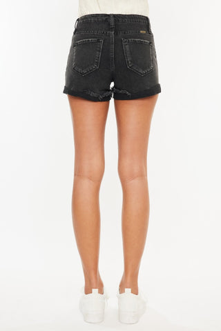 Kancan High Waist Distressed Denim Shorts Trendsi