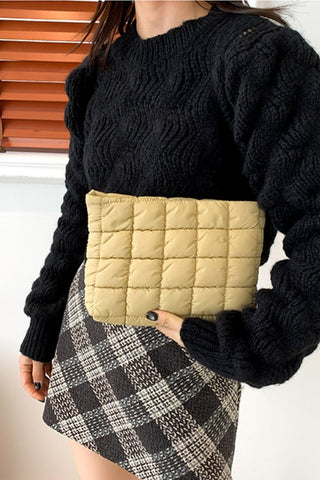 Zenana Quilted Puffy Pouch Clutch Bag Trendsi