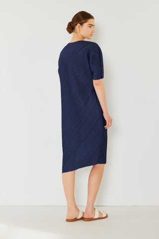 Marina West Swim Pleated Dolman Sleeve Dress Trendsi