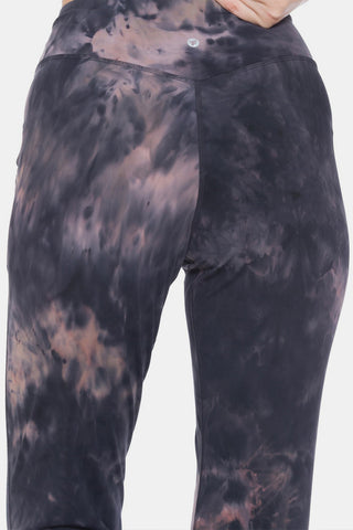 Leggings Depot Tie-Dye High Waist Cropped Leggings Trendsi