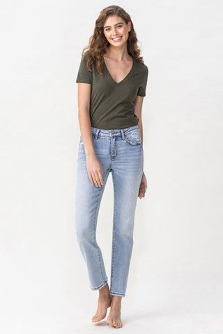 Lovervet Full Size Andrea Midrise Crop Straight Jeans Trendsi