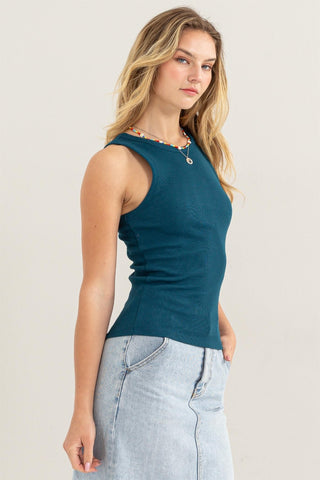 HYFVE Ribbed Round Neck Tank Trendsi