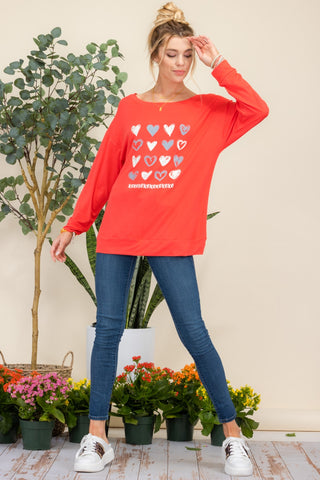 Celeste Full Size Heart Graphic Long Sleeve T-Shirt Trendsi