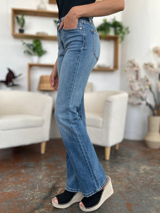 Judy Blue Full Size Mid-Rise Waist Straight Jeans Trendsi