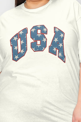 Simply Love Full Size USA Letter Graphic Short Sleeve T-Shirt Trendsi