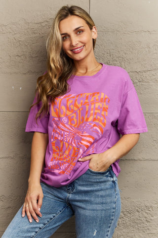 Sweet Claire "Electric Blues" Graphic T-Shirt Trendsi