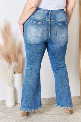 RISEN Full Size High Rise Ankle Flare Jeans Trendsi