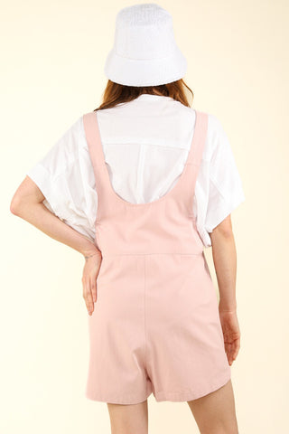 VERY J Adjustable Waist Suspender Overalls with Pockets Trendsi