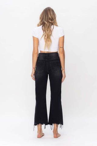 Vervet by Flying Monkey Vintage Ultra High Waist Distressed Crop Flare Jeans Trendsi