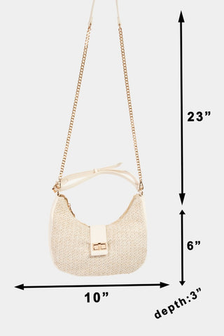 Fame Straw Braid Hobo Bag Trendsi