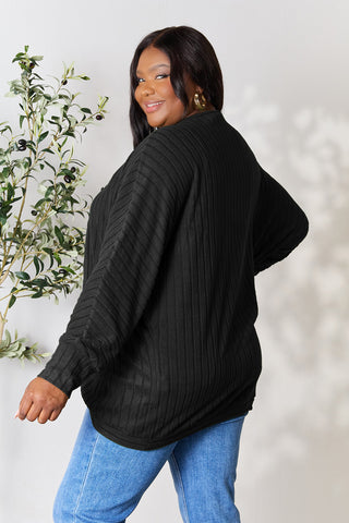 Basic Bae Full Size Ribbed Cocoon Cardigan Trendsi