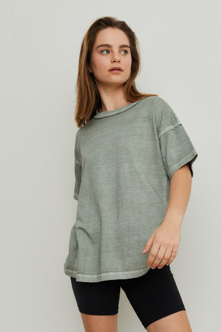 THE BLANK LAB Exposed Seam Short Sleeve T-Shirt Trendsi