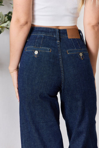 Judy Blue Full Size High Waist Cropped Wide Leg Jeans Trendsi